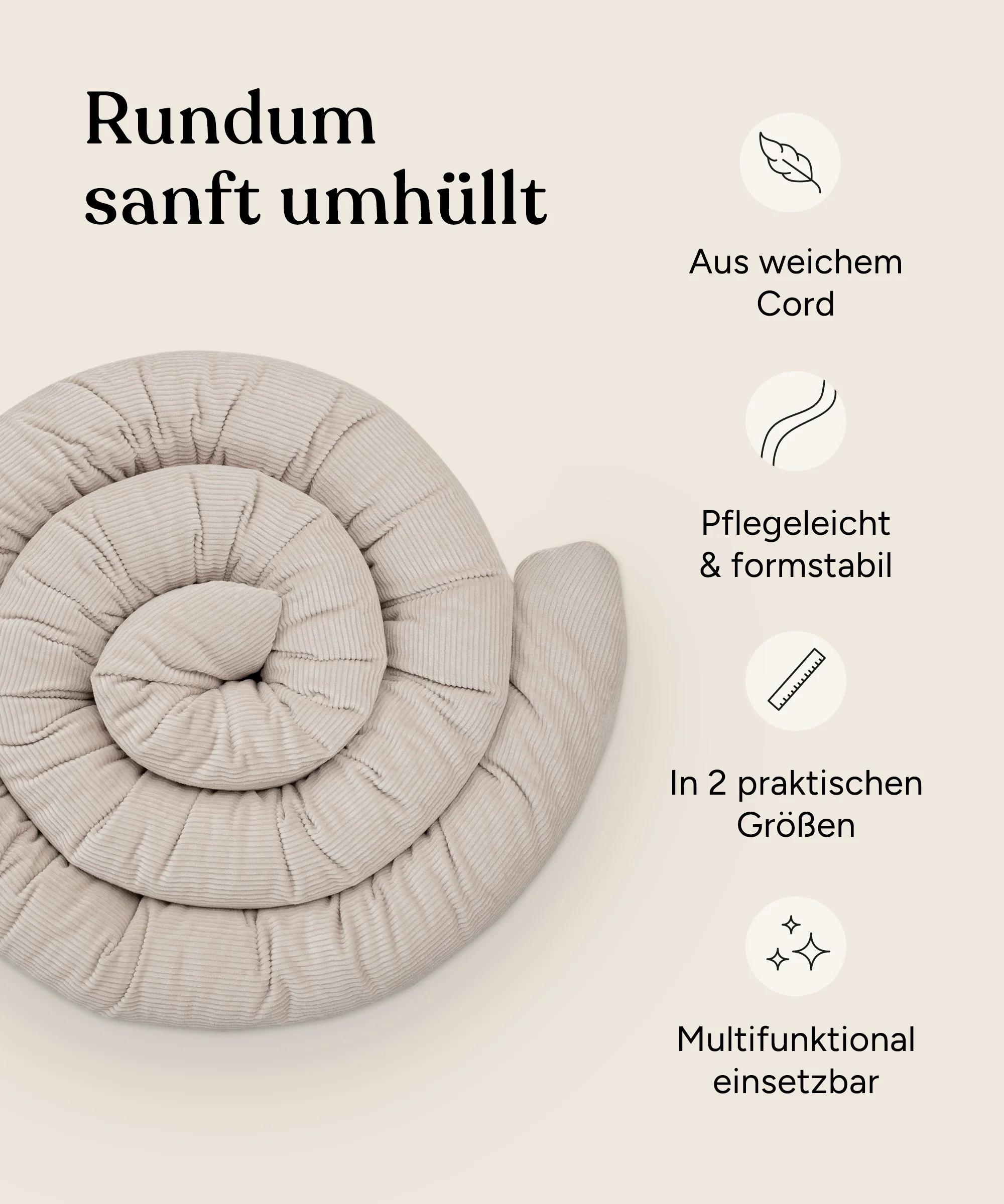 Bettschlange (B-Ware) | Cord - Image 3