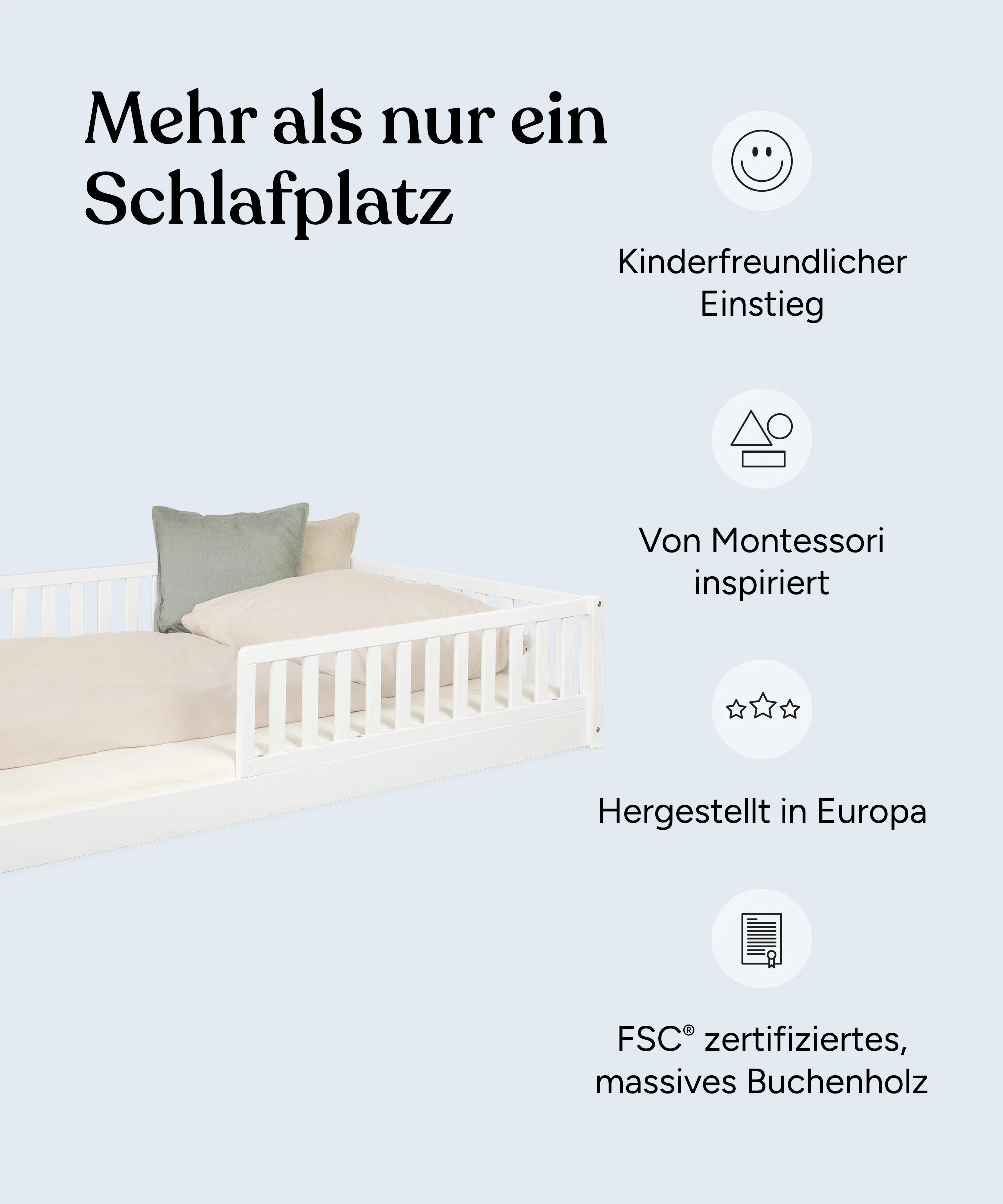 Bodenbett Livo  |  Buche Weiß - Image 2