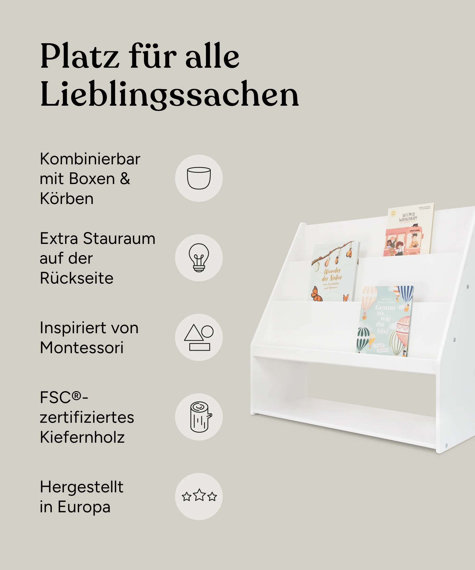 Bücherregal mit Stauraum (B-Ware) | Kiefer - Image 3