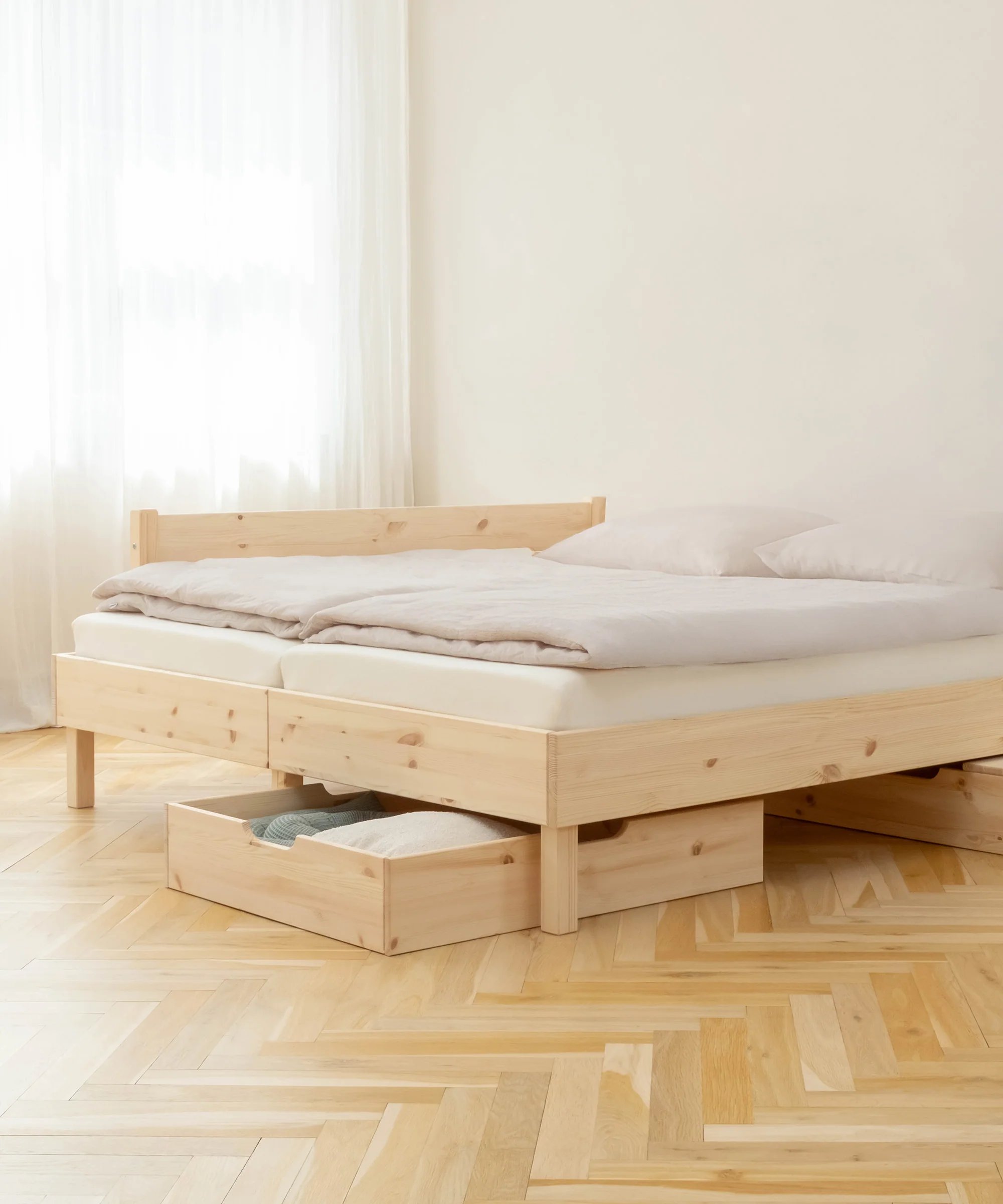 Doppelbett Plano | Kiefer Natur | 180 × 200 cm - Image 10