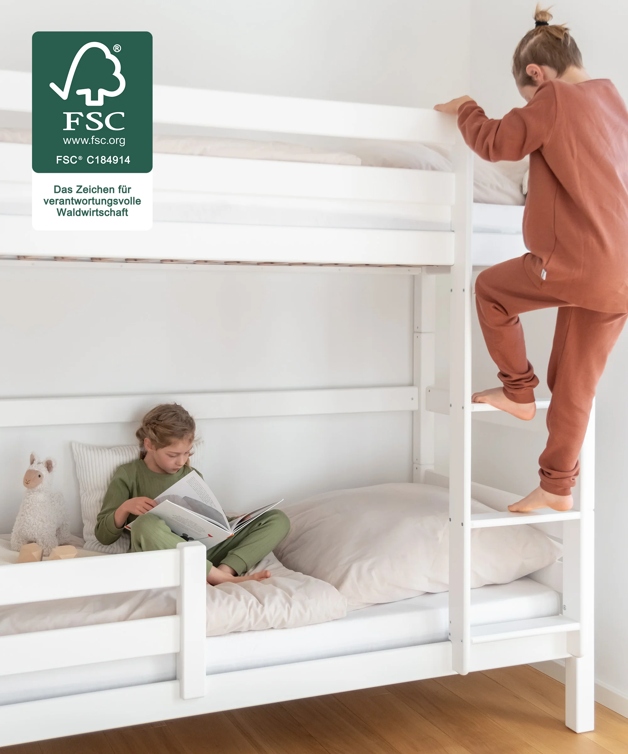 Etagenbett Hoch | Buche Weiß - Image 2