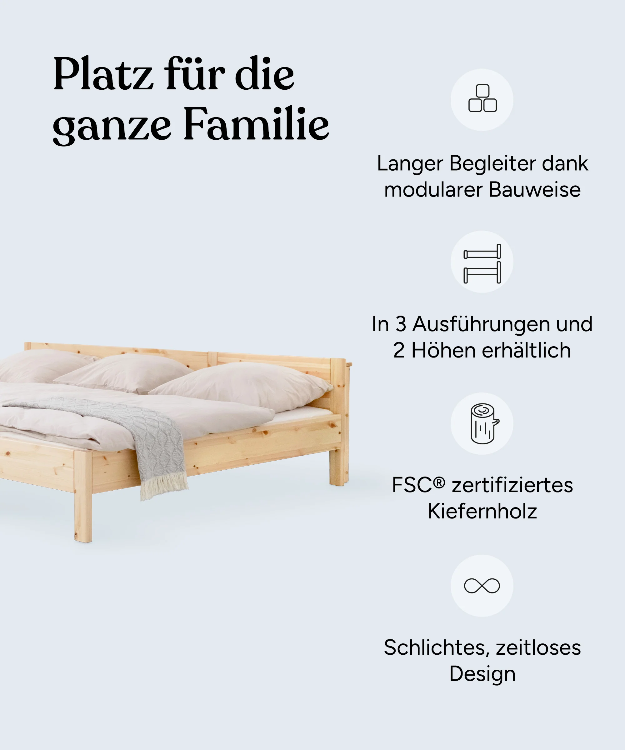 Familienbett  |  Kiefer  |  360 × 200 cm - Image 4