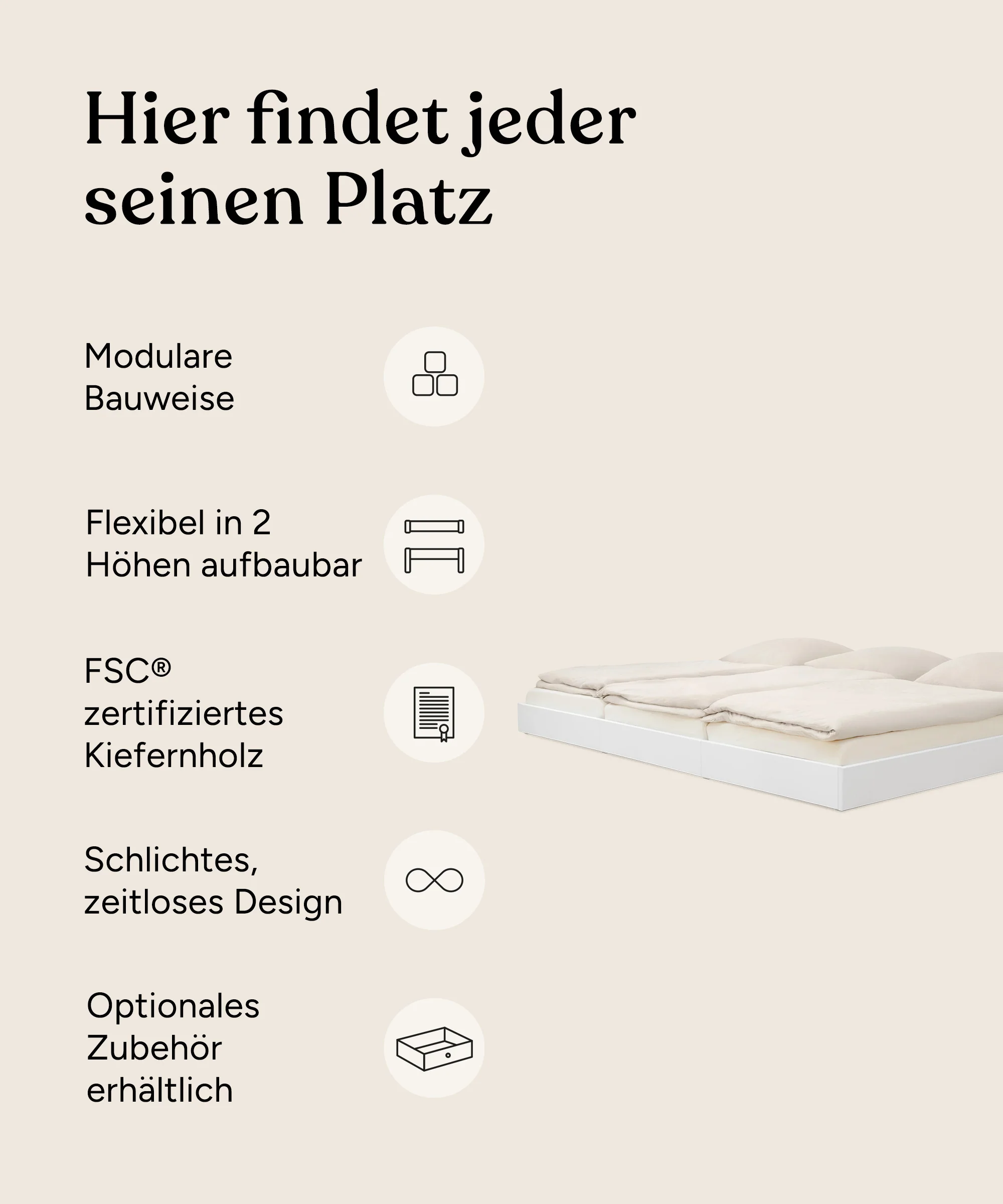 Familienbett Plano | Kiefer Natur | 270 × 200 cm - Image 3