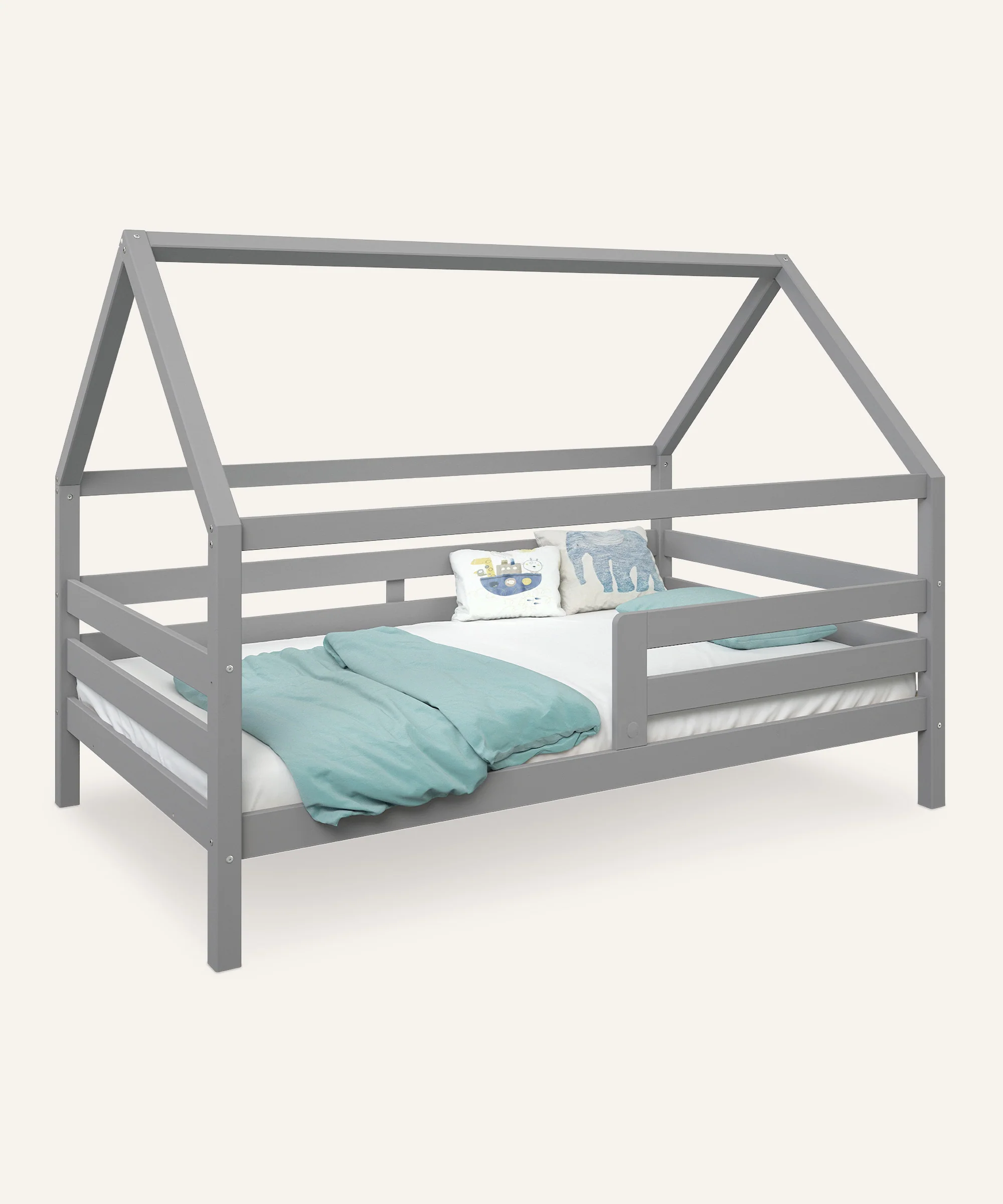 Hausbett Sona  |  Kiefer Grau  |  120 × 200 cm