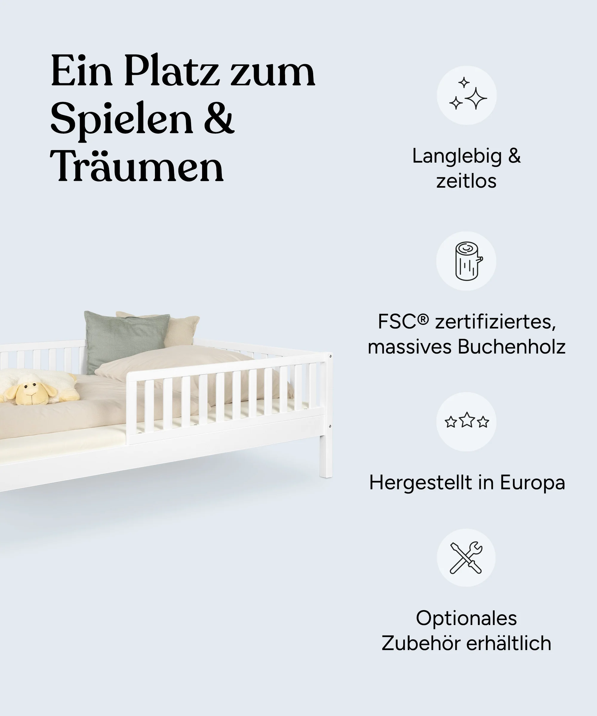 Kinderbett Livo | Buche Weiß - Image 2