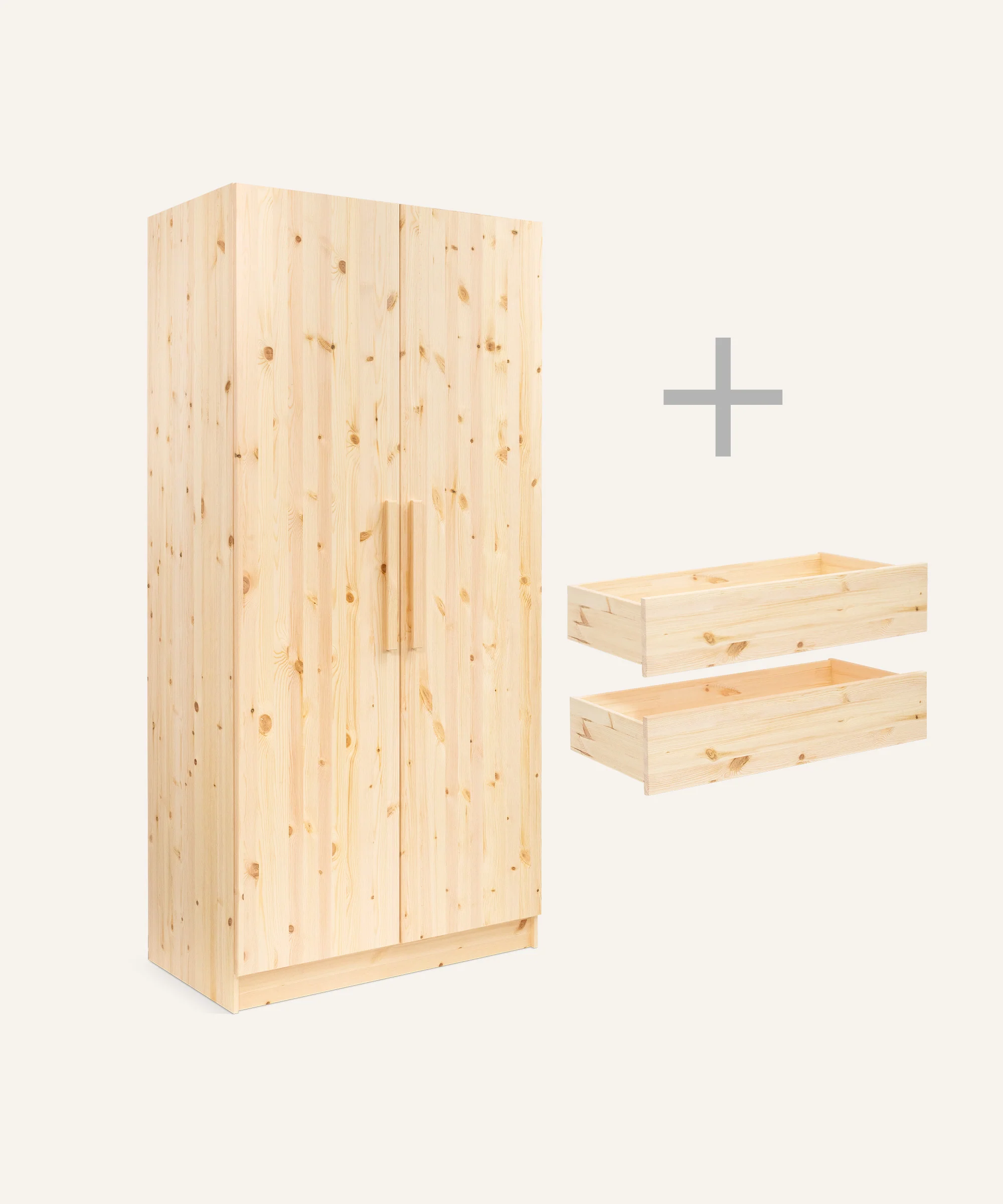 Kleiderschrank Linia 100 cm | Kiefer Natur - Image 14