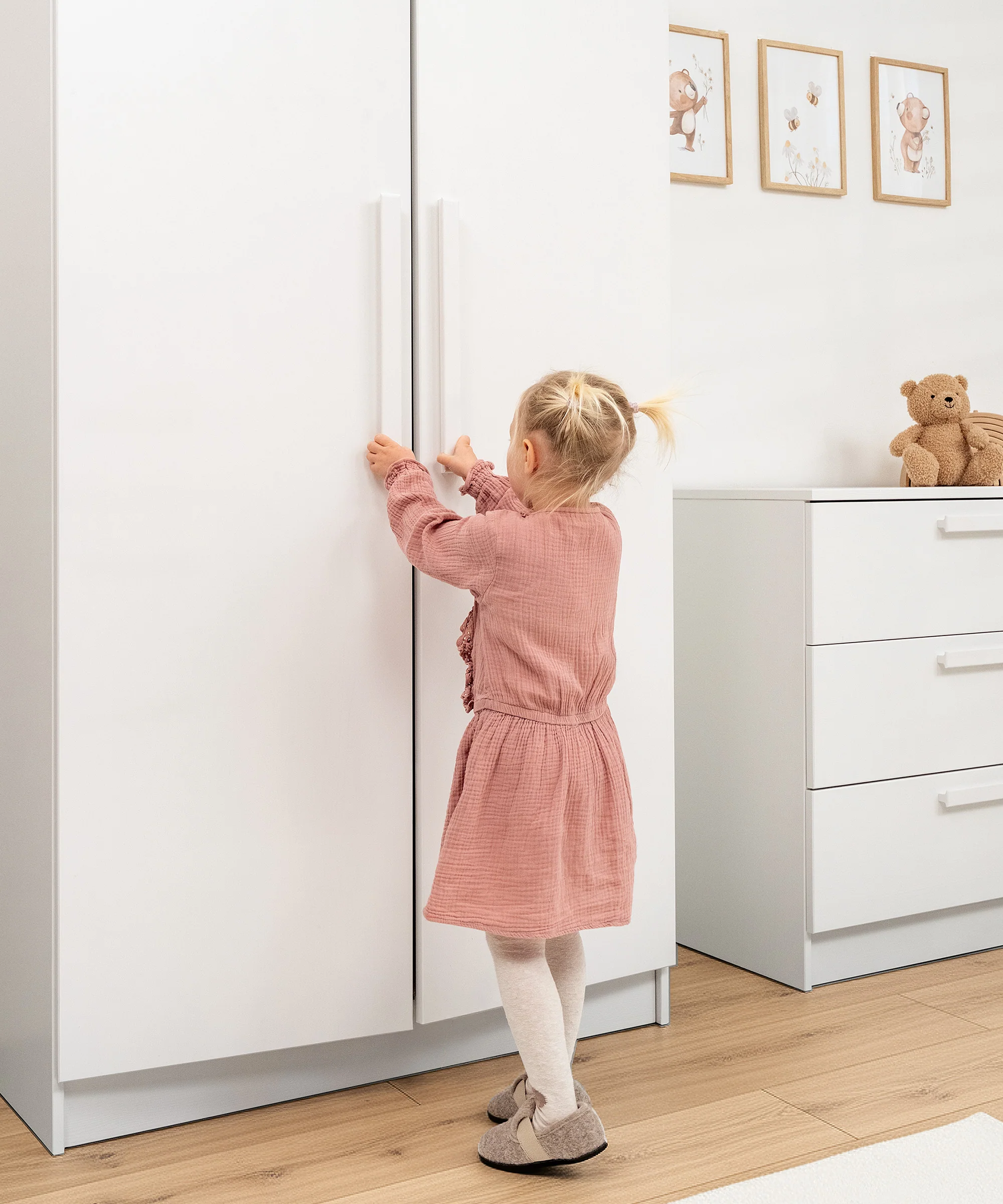 Kleiderschrank Linia 100 cm | Kiefer Natur - Image 8