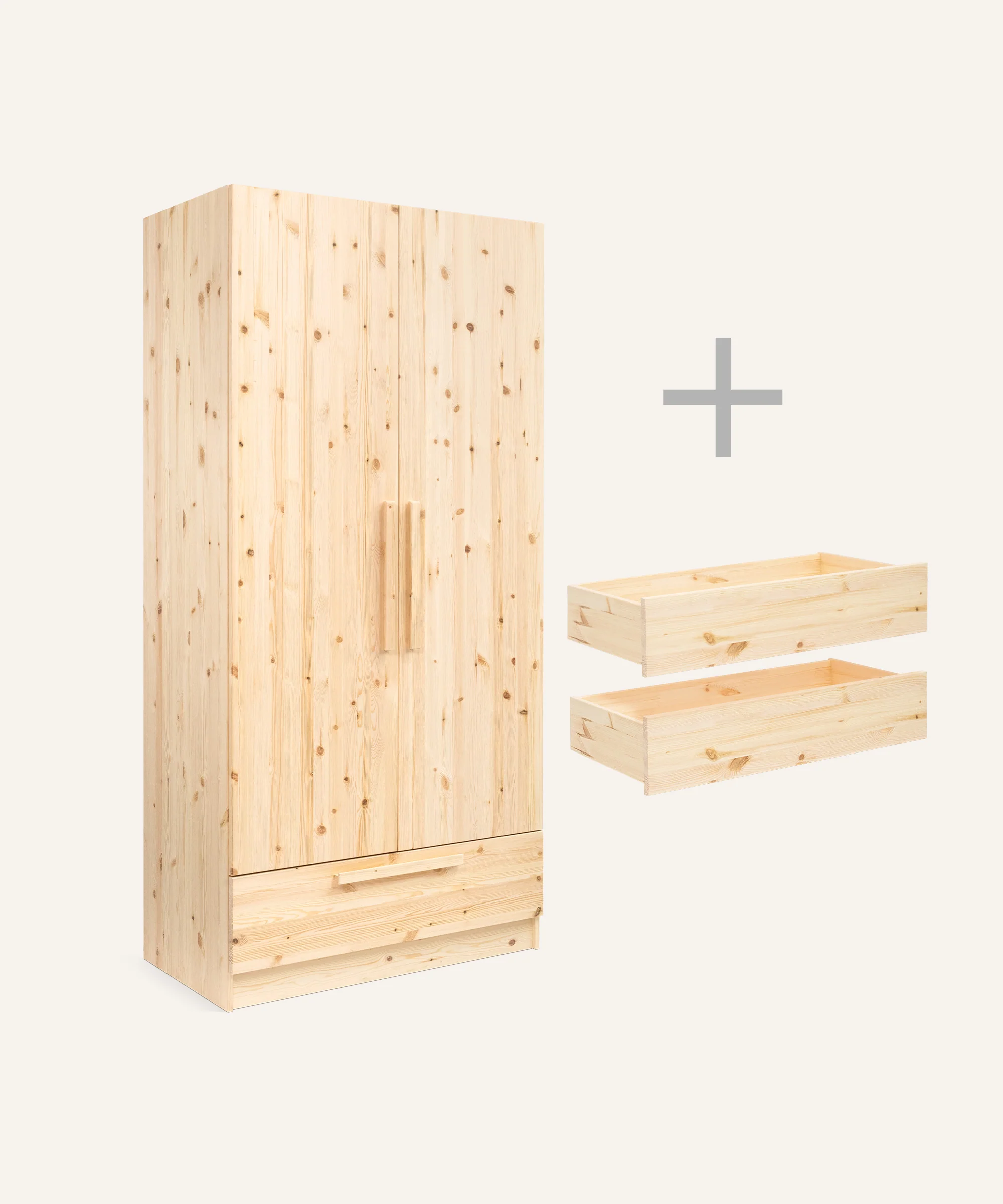 Kleiderschrank Linia mit Schublade | Kiefer Natur | 100 cm - Image 15