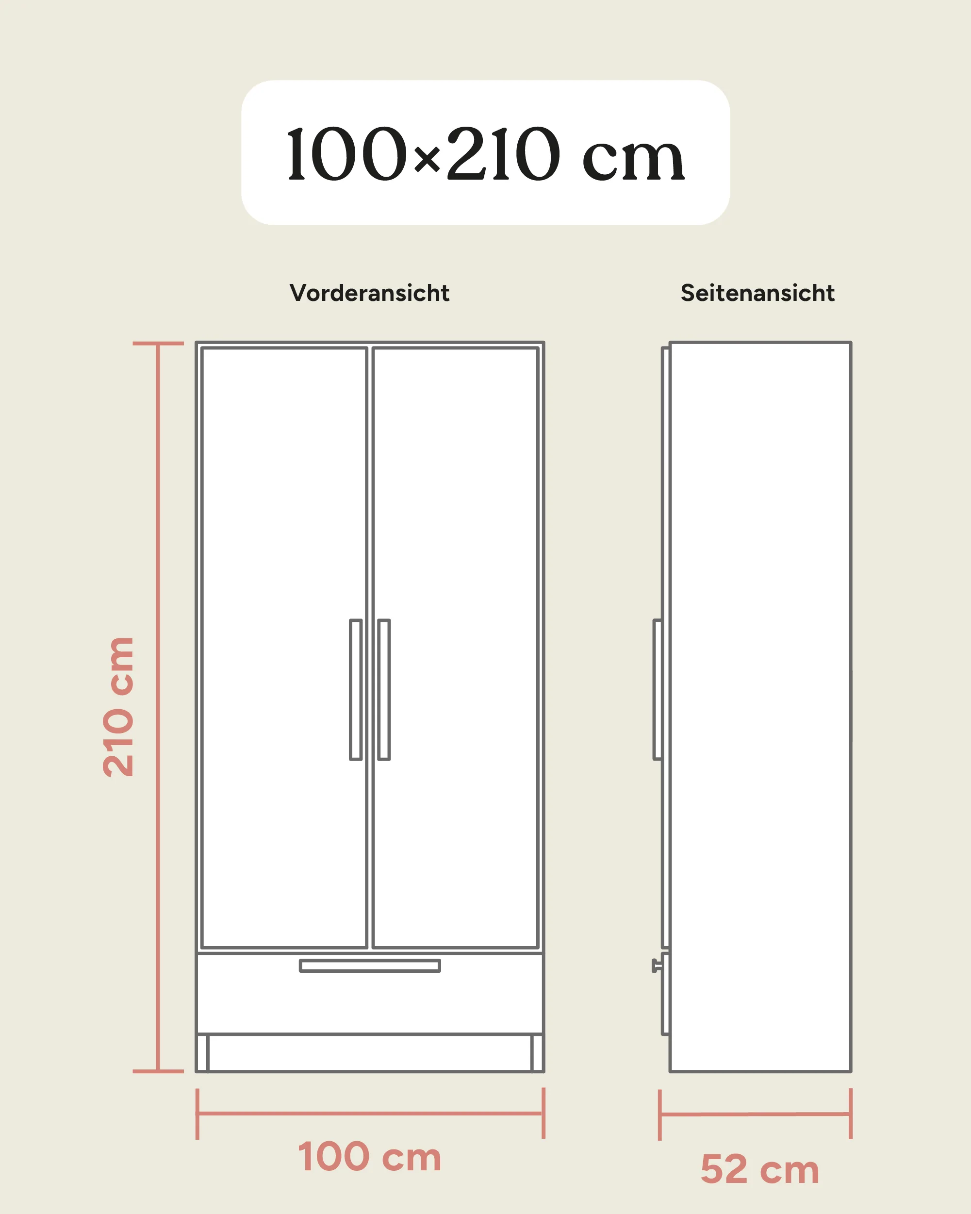 Kleiderschrank Linia mit Schublade | Kiefer Natur | 100 cm - Image 16