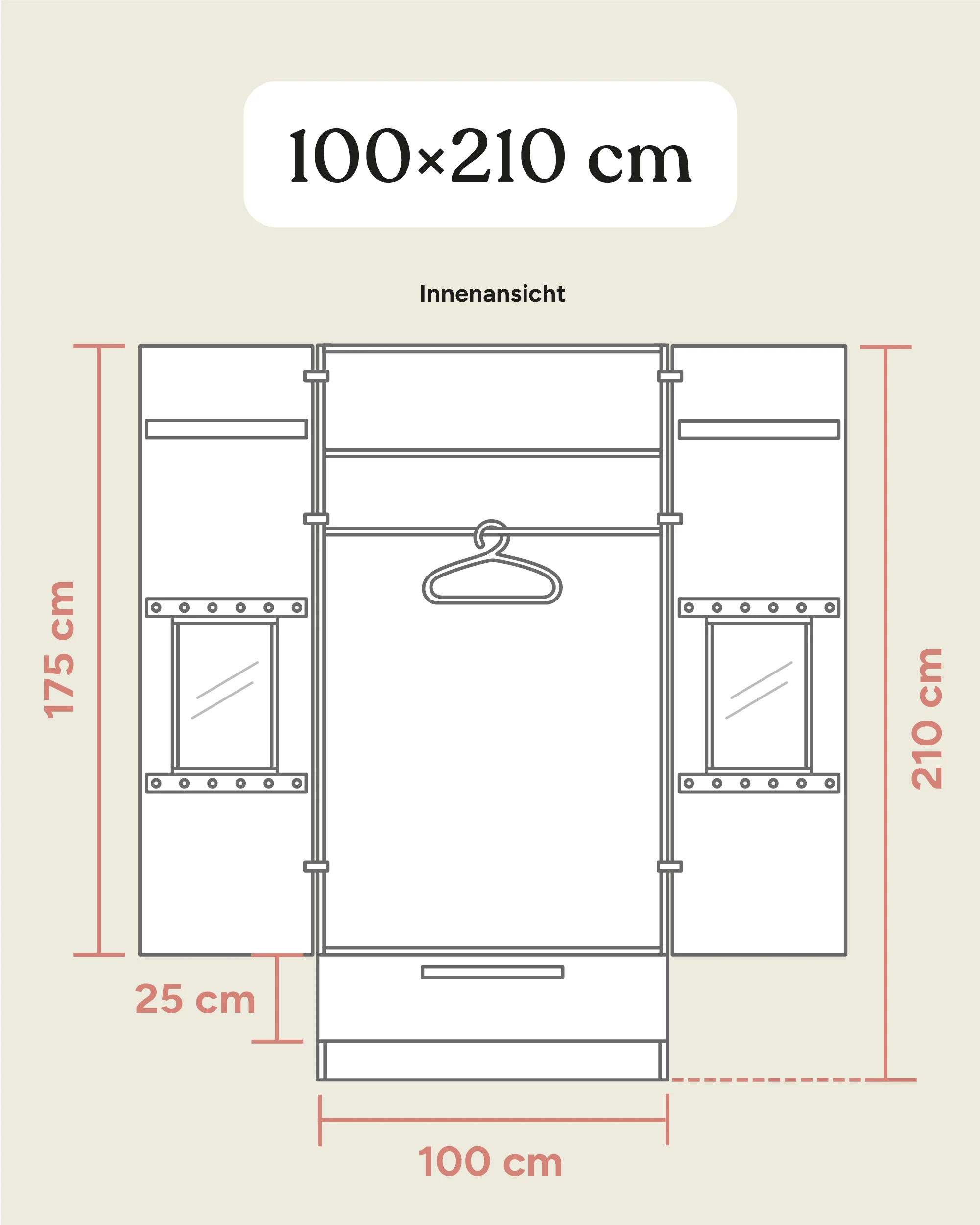Kleiderschrank Linia mit Schublade | Kiefer Natur | 100 cm - Image 17