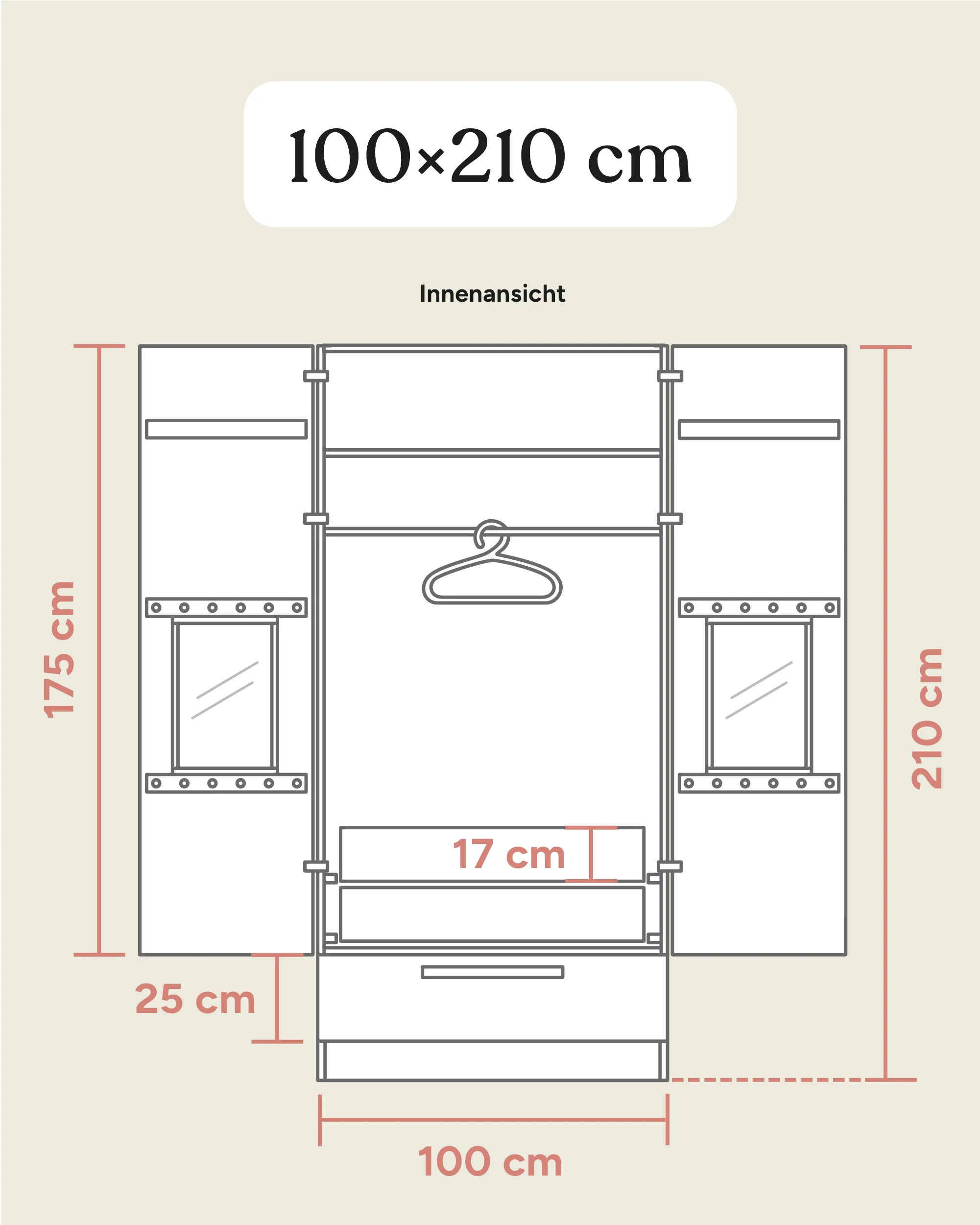Kleiderschrank Linia mit Schublade | Kiefer Natur | 100 cm - Image 18