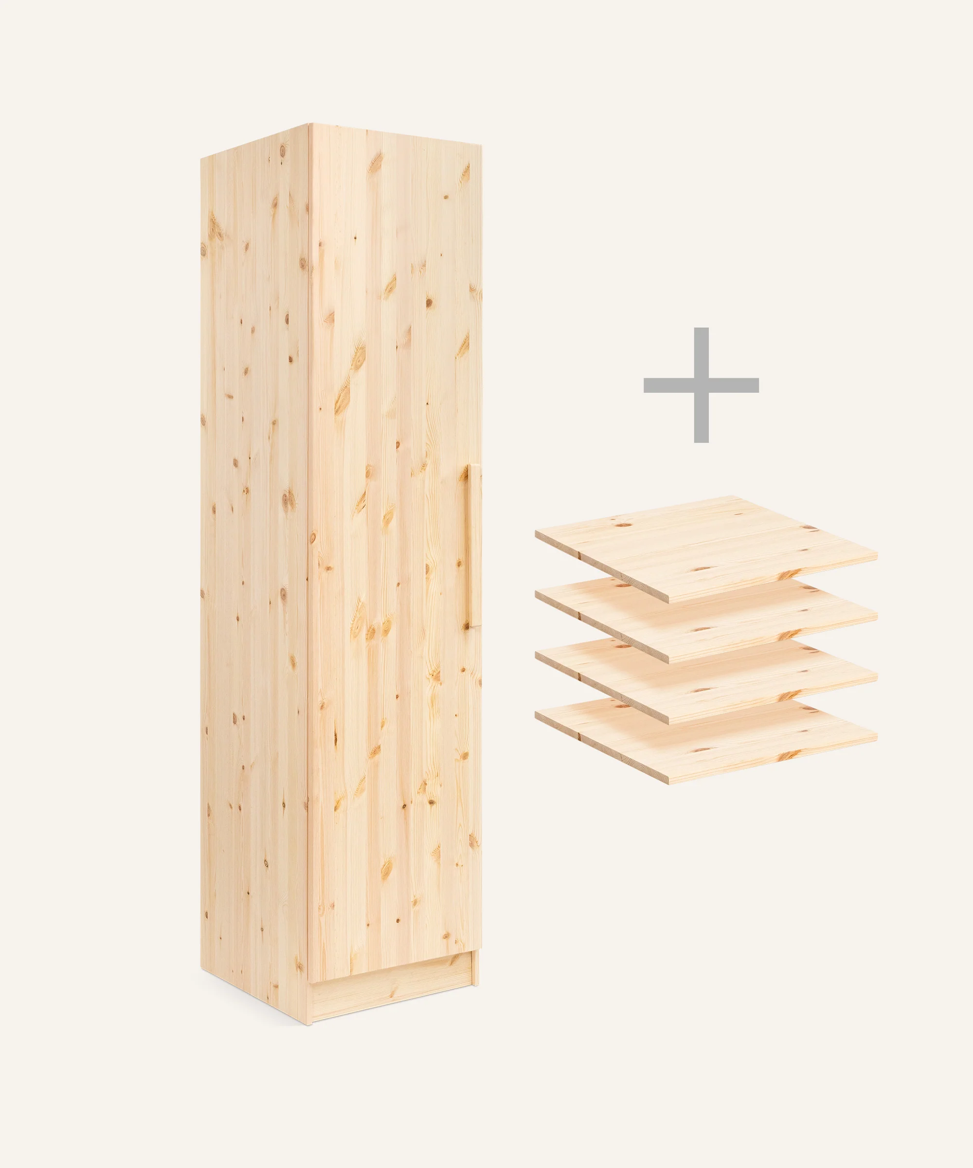 Kleiderschrank Linia 50 cm | Kiefer Natur - Image 12