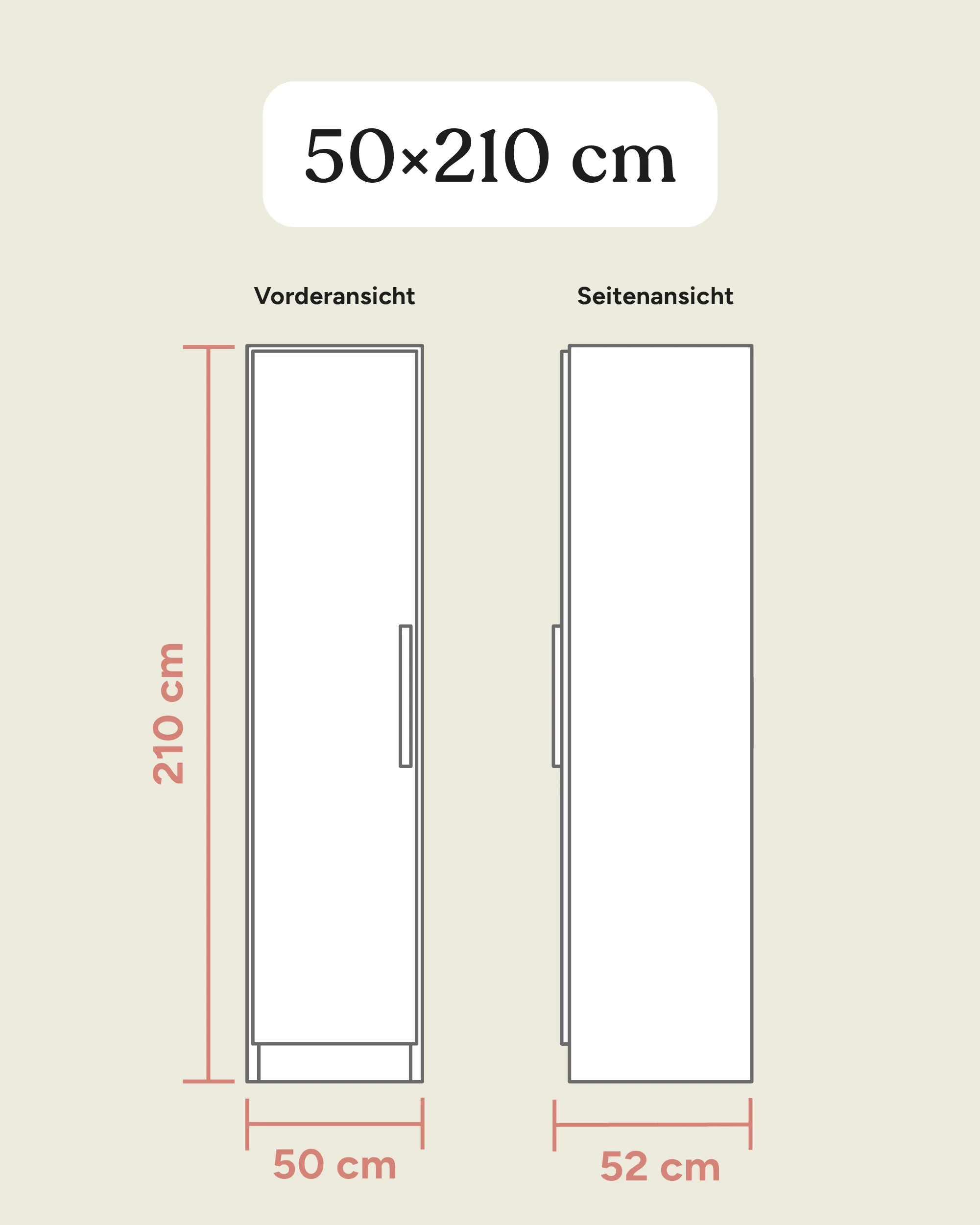 Kleiderschrank Linia 50 cm | Kiefer Natur - Image 13