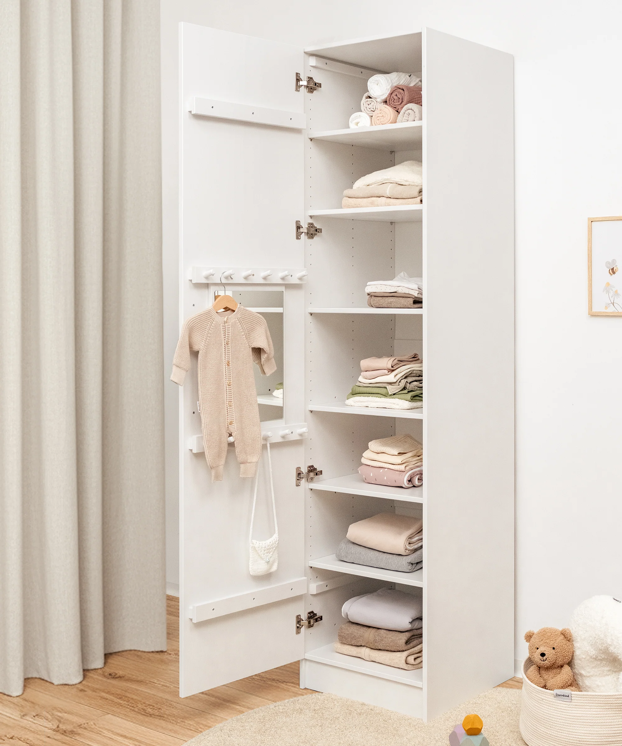 Kleiderschrank Linia 50 cm | Kiefer Weiß - Image 13