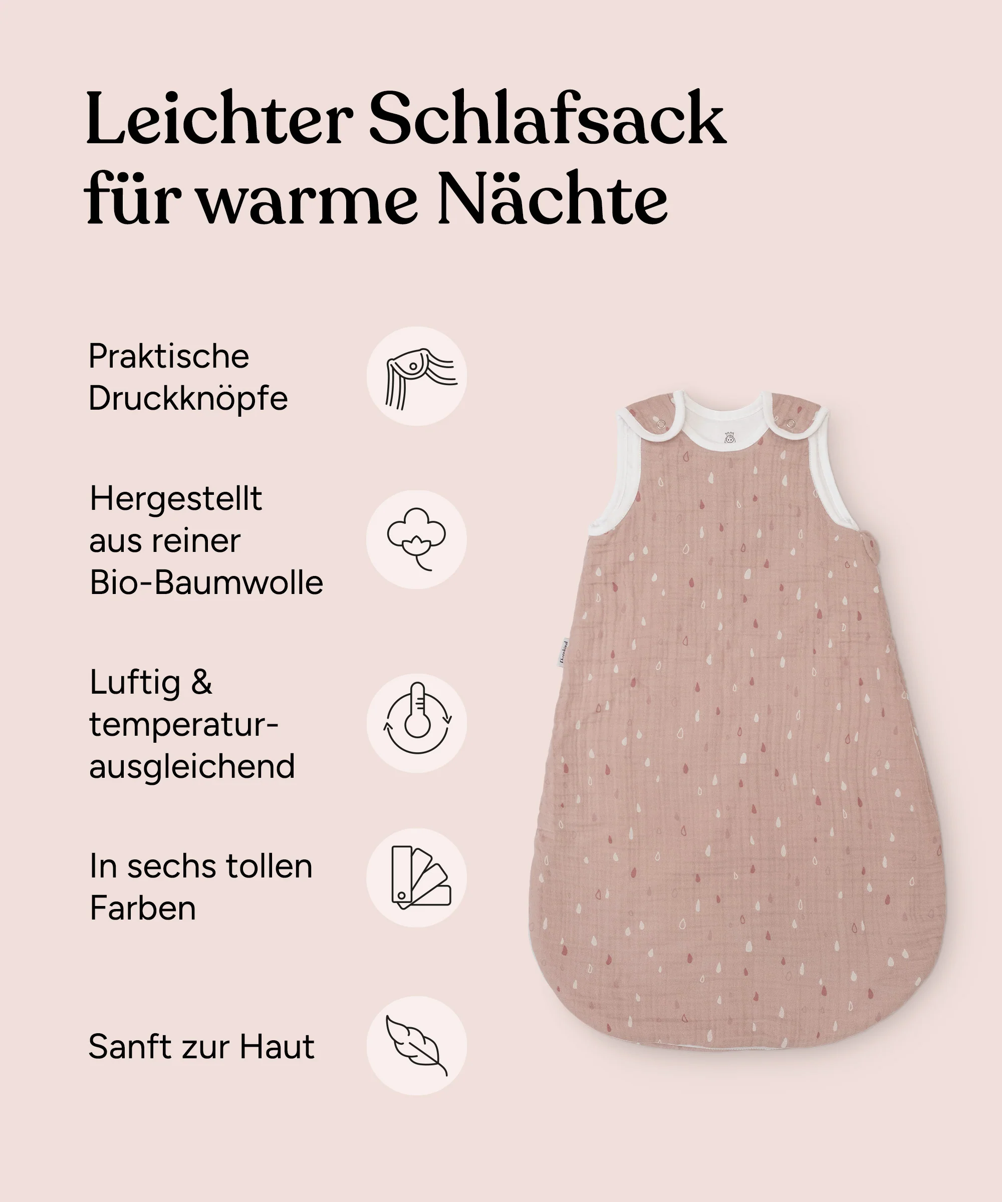 Babyschlafsack (B-Ware)  |  Sommer  |  Musselin - Image 3