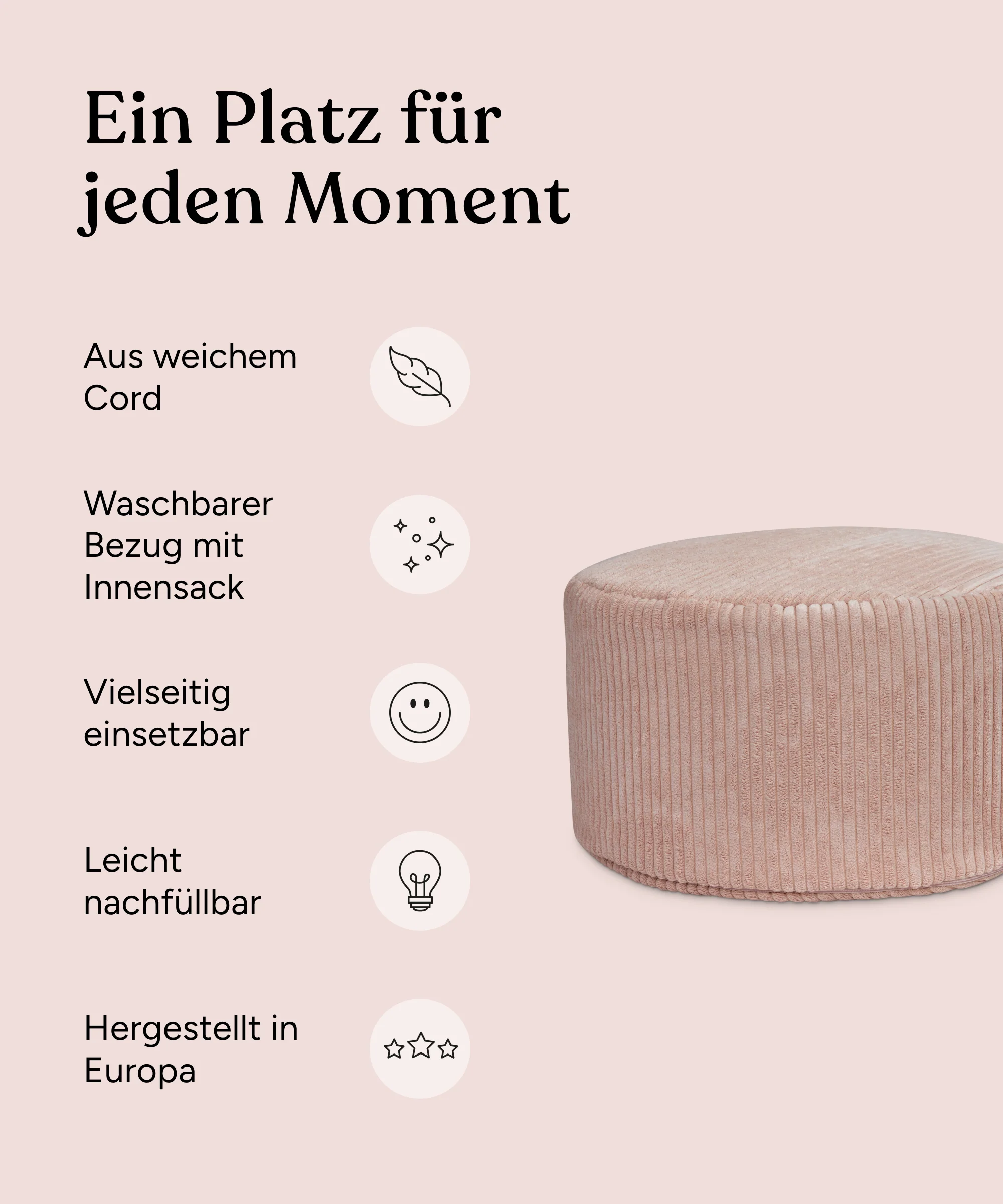Sitzsack Pouf | Rund - Image 3