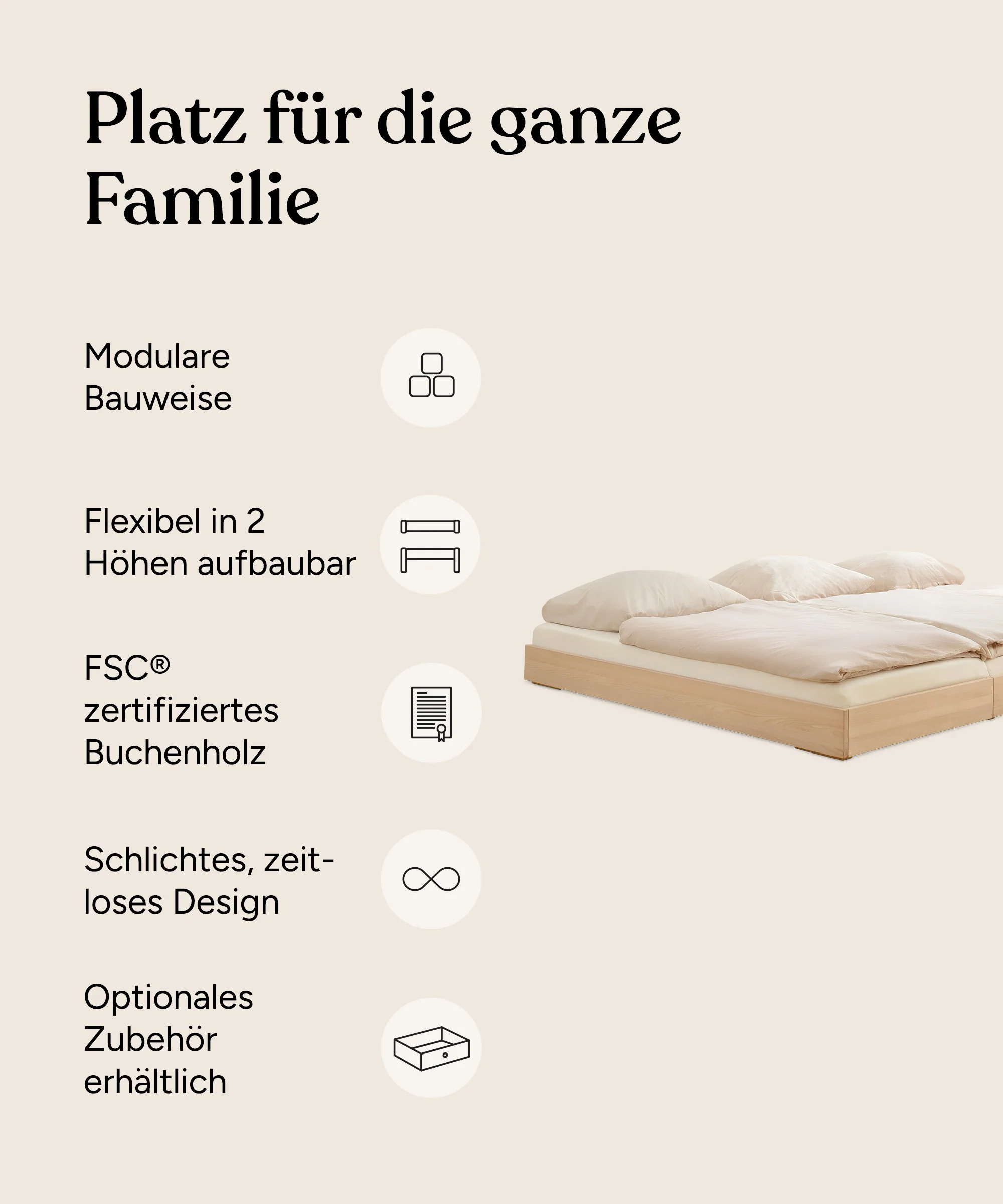 Spezialgrößen Familienbett Plano | Buche - Image 3