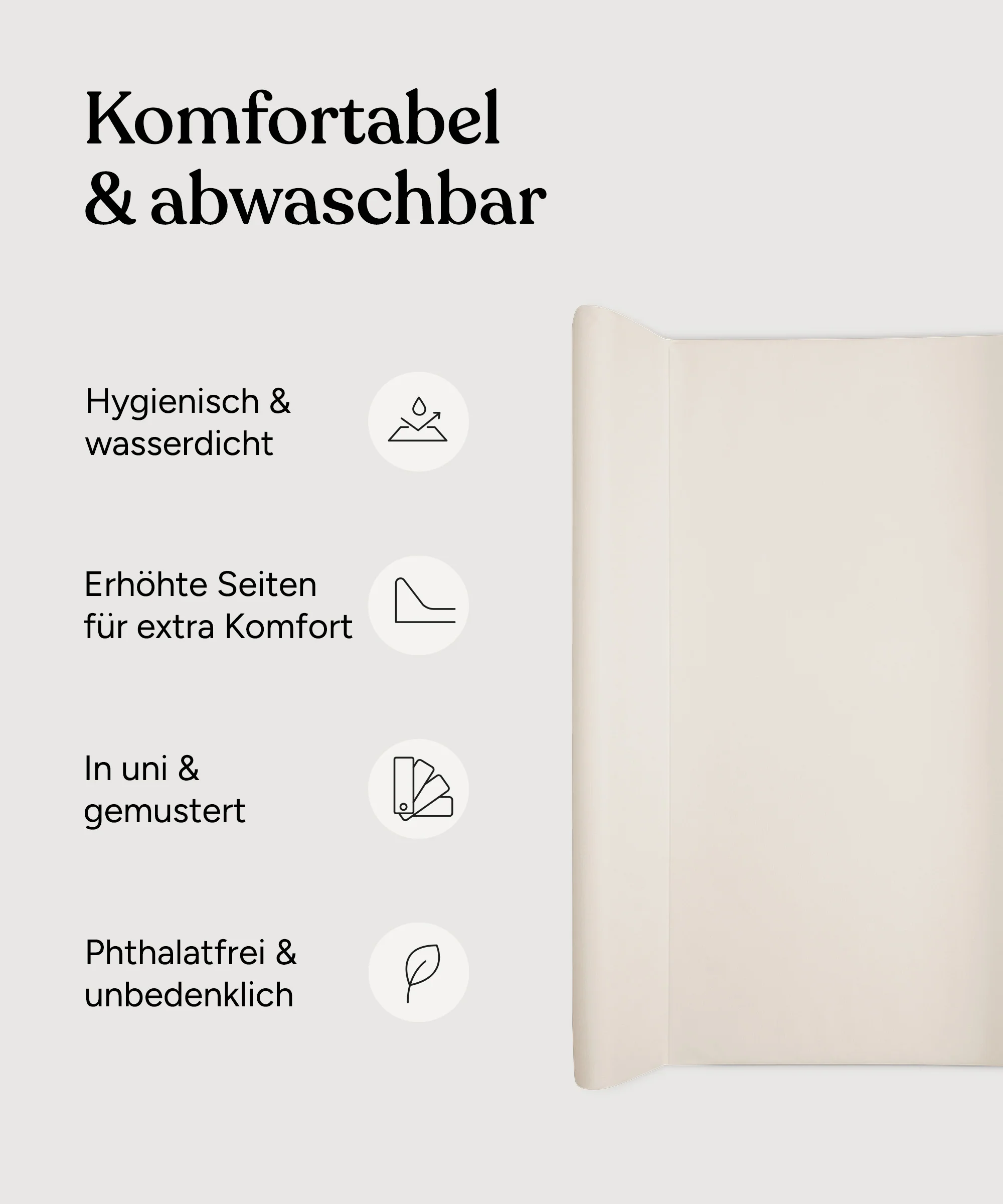 Wickelauflage mit Keil | Abwaschbar | 50 × 70 cm - Image 3