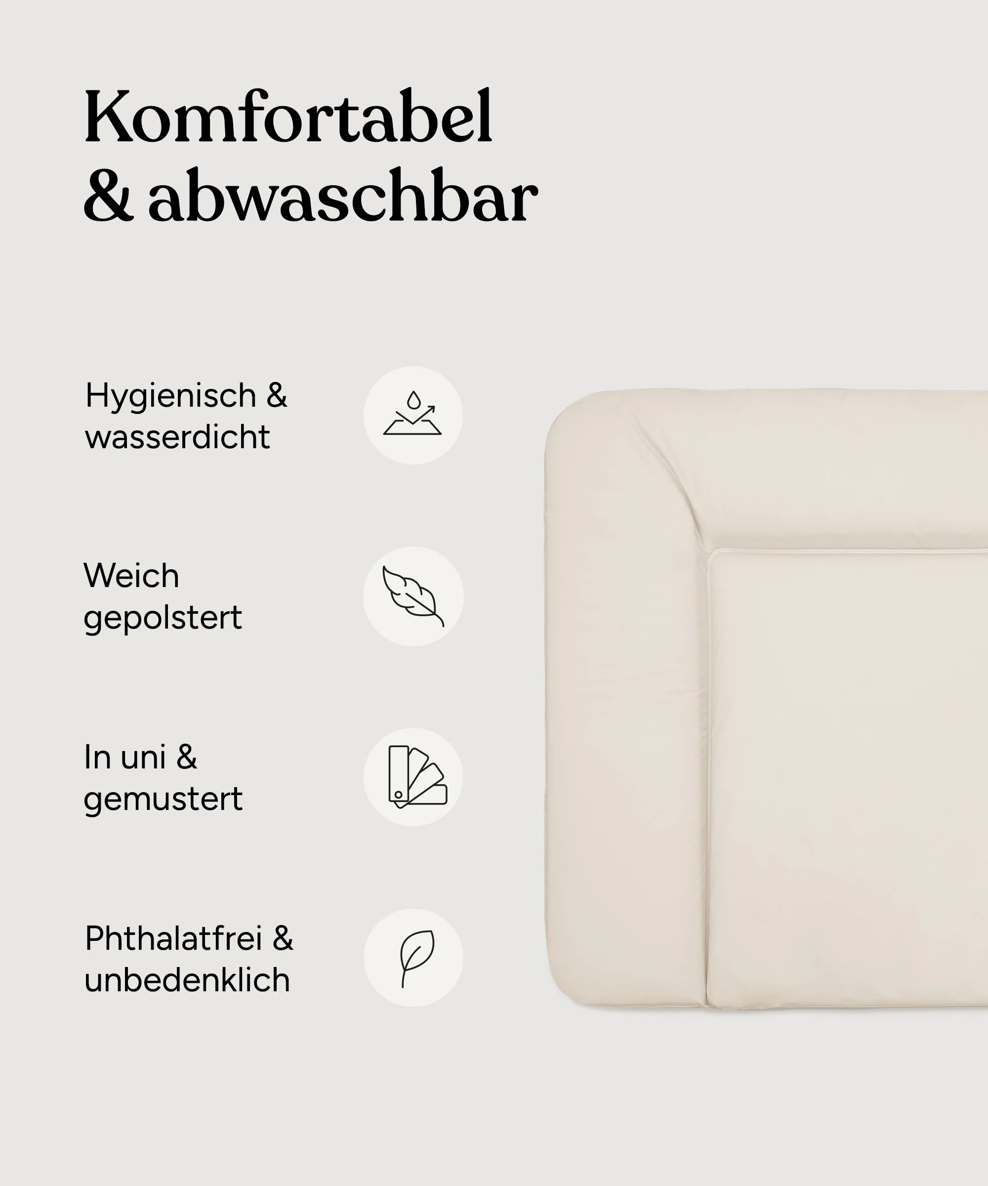 Wickelauflage  |  Abwaschbar  |  72 × 85 cm - Image 3