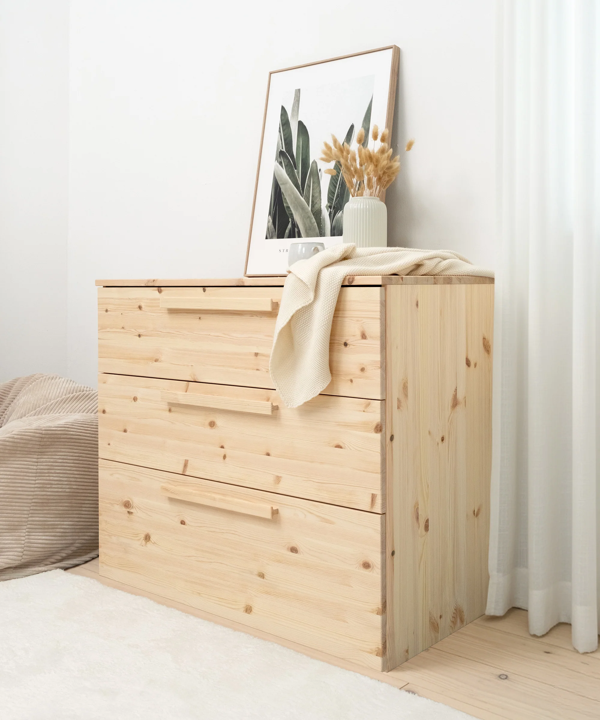 Wickelkommode Linia mit Rollschublade  | Kiefer Natur - Image 9